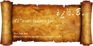 Áron Beatrix névjegykártya